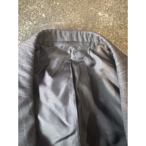 Ralph Lauren Blazer Black Hand Tailored Purple Label Stripe Suit Wool Jacket 41L - Picture 14 of 15